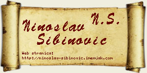 Ninoslav Sibinović vizit kartica